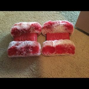 Half Rex rabbit fur gloves